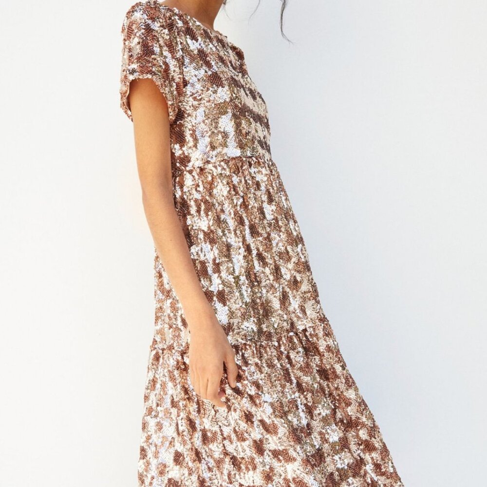 Maeve- Bernadette Sequined Midi Dress